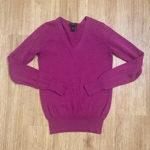 Ann Taylor V-Neck Sweater - Rich Purple